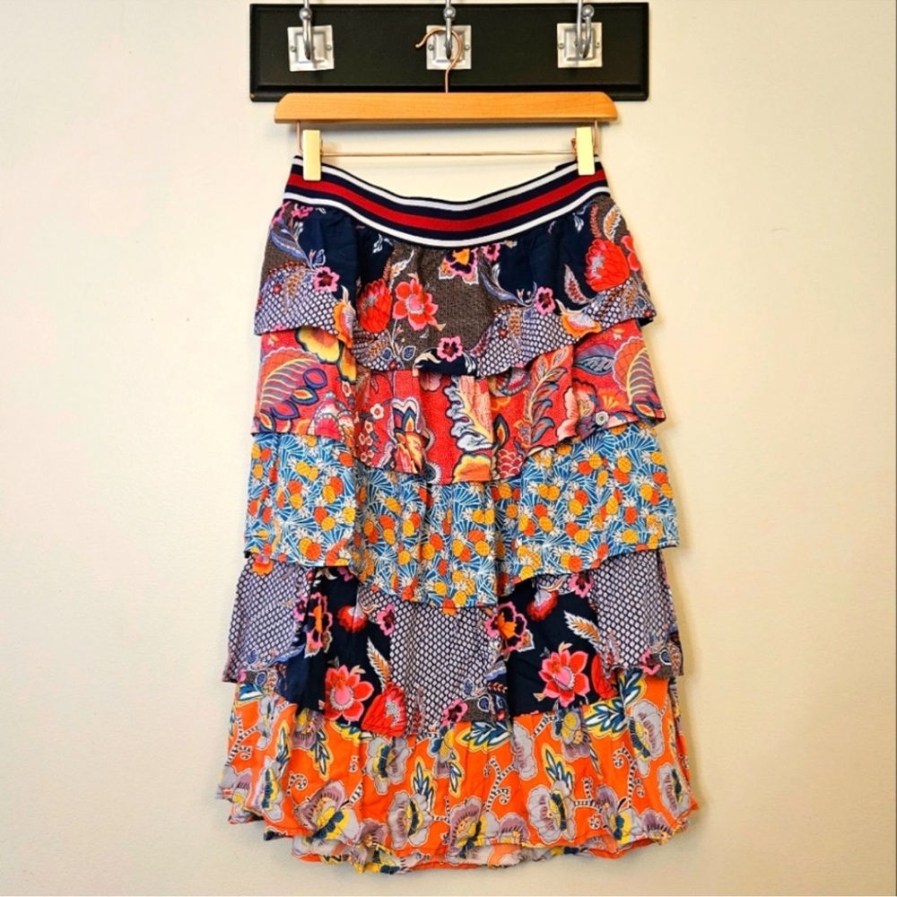 Anthropologie Maeve Tiered Ruffled Skirt